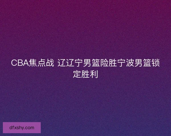CBA焦点战 辽辽宁男篮险胜宁波男篮锁定胜利